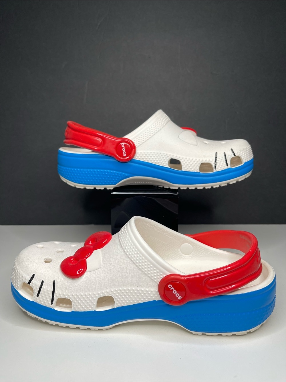 Crocs Hello Kitty White, Blue & Red Clog Shoes